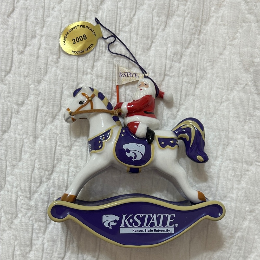 Kansas State Wildcats 2008 Danbury Mint Rockin' Santa Christmas Ornament